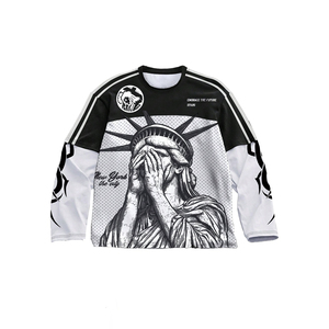 Camisetas de Manga Larga Estilo Jersey Americano Extra Grandes Personalizadas para Hombre, Ropa Urbana Unisex para tu Marca de Ropa - Product Image 1