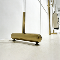 Porte-vêtements sur pied simple en tuyau industriel moderne, combinaison de présentoir mural pour magasin de vêtements