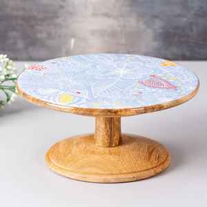 Handmade 100% Natural Acacia Wooden <b>Cake</b> Display Stand Custom Size Pizza Tabletop Kitchenware Handcrafted <b>Cake</b> <b>Tools</b> - Product Image 4