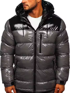 Chaqueta de invierno acolchada ligera y plegable para hombre, de venta directa de fábrica, con cuello redondo, cremallera, transpirable, cortavientos y ecológica. - Product Image 2