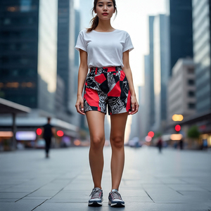 Short d'été à taille haute avec cordon de serrage avec poche Jogging Running Wear Shorts imprimés Shorts pour dames Shorts imprimés Streetwear de haute qualité - Product Image 6