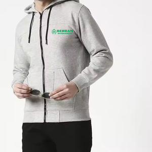 Nouveau style de sweat à capuche zippé pour homme, 100% coton molletonné/éponge française, respirant et à séchage rapide, impression de logo personnalisée - Product Image 3