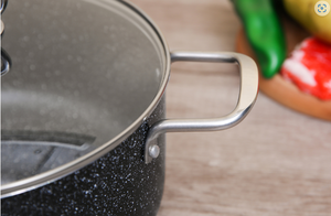 Fabricante de utensilios de cocina Ollas de aluminio antiadherentes de alta calidad Bottoms de 2 capas Tamaño 16cm Color mármol negro - Product Image 3