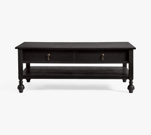 Mesa de centro Delpon hecha de madera de caoba de alta calidad con color negro para uso en la sala de estar. - Product Image 2