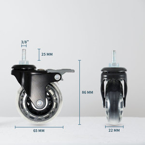 2.5 pouces roulette avec verrouillage avant 3/8 "tige de montage pour étagères/chariots - Product Image 2