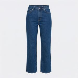 Jeans droits en denim taille moyenne style décontracté pour femmes Dernières tendances de la mode sexy Pantalons crayon extensibles Coupe régulière Pantalons de qualité supérieure - Product Image 1