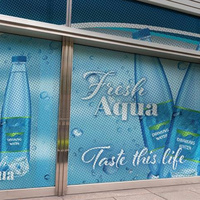 Autocollant perforé affiche graphiques personnalisés UV Die Cutt One Way Vision fenêtre verre décalcomanie pour Shopfront Promotion