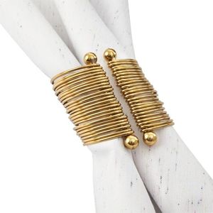 Servilletero de diseñador elegante decoración del hogar mesa superior Uso de fiesta Metal oro latón anillo de alambre servilletero - Product Image 5