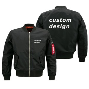 Autumn Winter <b>Thin</b> Bomber <b>Jacket</b> for <b>Men</b> Custom Logo Design Reversible Breathable Canvas Fabric Stand Zip Warm Cotton Pattern - Product Image 1