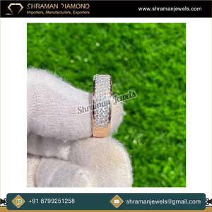 Anillo de Eternidad de Oro Sólido de 14K con Diamantes Moissanite, Anillos de Lujo para Parejas, para Boda y Compromiso, Diseño Único con Engaste de Canal - Product Image 3
