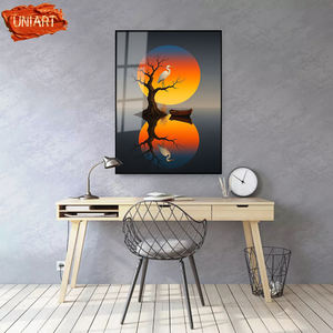 Pacífica puesta de sol paisaje pared Art Deco cristal brillante impresión lienzo arte pintura Vertical galería <span class=keywords><strong>entrada</strong></span> pasillo decoración del hogar - Product Image 6