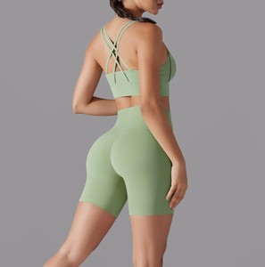 Venta al por mayor de entrenamiento conjuntos de gimnasio suave cómodo correr gimnasio Fitness conjuntos de mujeres gimnasio Leggings cintura alta Yoga conjunto de las mujeres - Product Image 6