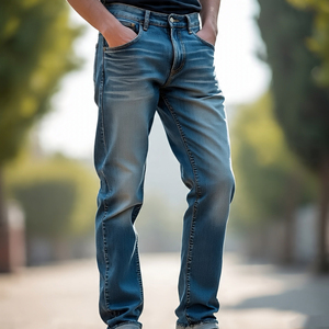 กางเกงขาบานสำหรับผู้ชายกางเกงยีนส์ขายาวสำหรับผู้ชาย - Product Image 5