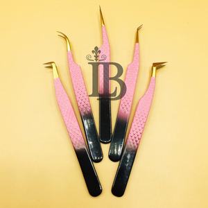 Pince à épiler incurvée de qualité supérieure, pince à épiler pour extensions de cils, pointe dorée, pince à épiler professionnelle pour cils, MINK MOQ - Product Image 4