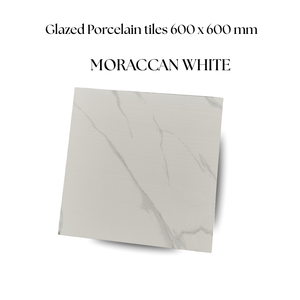 Azulejos de porcelana esmaltada pulida 600x600mm Moraccan White Glossy Luxury Living Room Kitchen Bathroom Tile - Product Image 2