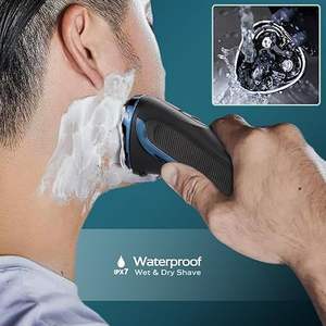 Afeitadora Eléctrica Blau Mini para Hombre, Triple Cuchilla, IPX7 Impermeable, Uso en Seco o Húmedo, Afeitadora Facial o Rotatoria de Repuesto - Product Image 5