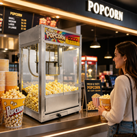Machine à popcorn au caramel sucré professionnelle de haute qualité, électrique, automatique, en acier inoxydable, industrielle, commerciale, facile à nettoyer