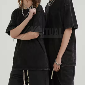 Camiseta de lavado ácido para hombre superventas, nuevo diseño, tejido de punto de algodón 100%, MOQ bajo, venta al por Mayor en Venta - Product Image 2