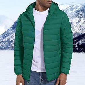 OEM Mens Lightweight Hooded Puffer Coat <b>Packable</b> Quilted Winter <b>Jacket</b> for Hiking, Travel, Camping Factory Manufacturer - Product Image 4