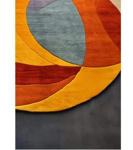 Tapis fait à la main tufté à la main Vibrant Golden Ratio Design 9 pi Set pour salon bureau portique Hall-Tailles personnalisées disponibles - Product Image 1