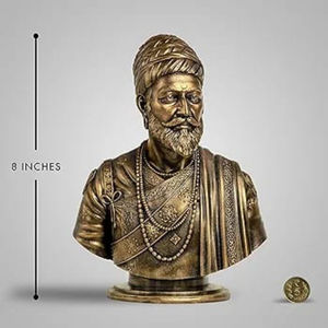 Chhatrapati Shivaji Maharaj Sculpture - 8 POUCES, Couleur Bronze Antique - Product Image 2