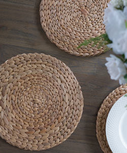 Out Standing From Blue Lotus Vietnam Eco-friendly Service Handmade Wholesale <b>Placemat</b> <b>Square</b> Rattan <b>Placemat</b> Water Hyacinth - Product Image 6