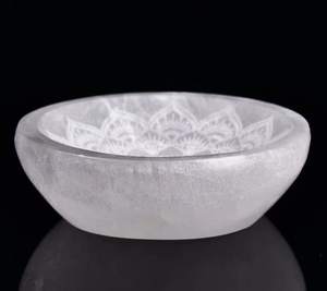 The Best Quality Selenite Engraved <b>Bowl</b> Charging Station for Healing Therapy - Product Image 2