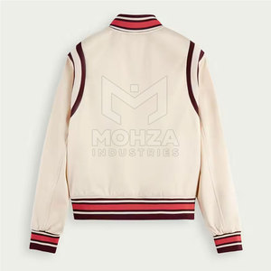 Vestes d'hiver pour hommes de haute qualité 100% coton, col montant, logo sur le devant, style Letterman, vêtements décontractés, faible MOQ, vente en gros - Product Image 2