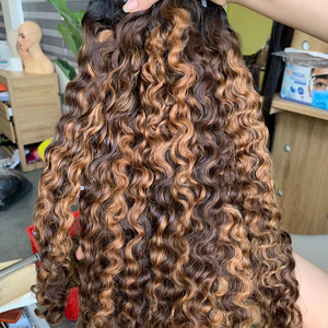 Cheveux Remy Frontal 13x4 eurasiens bouclés couleur personnalisée cheveux humains vietnamiens 100%, ,100% cheveux non traités en cheveux humains - Product Image 1