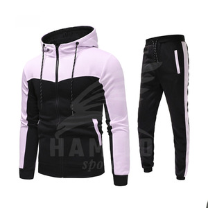 Ensemble de survêtement décontracté pour homme en coton 100% personnalisable avec fermeture éclair, doublure en polaire, séchage rapide et respirant - Product Image 1