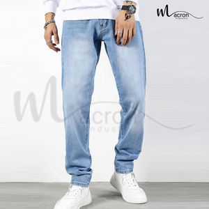 กางเกงยีนส์เอวสูงปานกลางระบายอากาศสำหรับผู้ใหญ่กางเกงลำลองทรงตรงแฟชั่นใหม่ออกแบบได้ตามต้องการ - Product Image 2