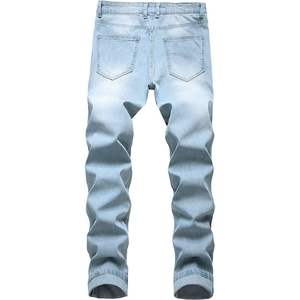 Regular Fit Casual Lightweight Canvas Denim <b>Jeans</b> for Men Custom Distressed 2026 Wholesale Price - Product Image 2