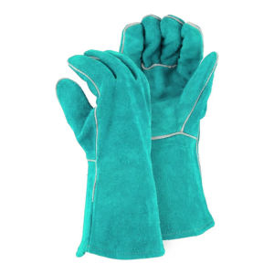Gants de sécurité en cuir de vachette industriel lourd de haute qualité résistants à la chaleur et protection des mains pour les soudeurs - Product Image 3