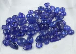 Vente en gros de cabochon de tanzanite bleue de qualité supérieure de 8mm en forme de poire ovale bleu naturel bijoux en pierres précieuses d'apatite en vrac - Product Image 5
