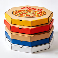 Boîte à pizza octogonale en carton ondulé, robuste, de qualité alimentaire, écologique, pour la livraison à emporter et la restauration