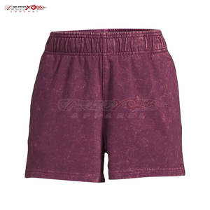 Shorts taille haute pour femme, délavés à l'acide, style coupe classique, 100% coton de haute qualité pour un look rétro urbain - Product Image 1