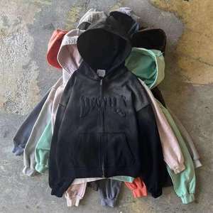 Ensemble de survêtements pour hommes Pantalon de survêtement évasé empilé Sweat à capuche écologique 100% coton OEM/ODM personnalisé épais unisexe adultes hiver - Product Image 6