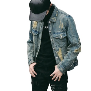 เสื้อแจ็คเก็ตเดนิมผู้ชายแบบไม่มีฮู้ด คอตั้ง เป็นมิตรกับสิ่งแวดล้อม ใส่ได้สองด้าน  ตกแต่งกระดุมโลโก้ด้านหน้า  ลายพิมพ์  ปรับแต่งขนาดและโลโก้ได้ - Product Image 2