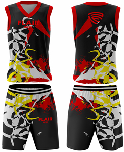 Ensemble de maillots de sport personnalisables de haute qualité pour homme Vêtements de basket-ball respirants avec impression numérique comprenant des hauts et des shorts - Product Image 1