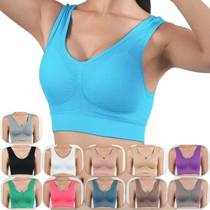 Soutien-gorge femmes soutiens-gorge sans couture Push Up haut de sport femme respirant brassière sans fil actif rembourré soutien-gorge haut court couleur unie Sexy - Product Image 1