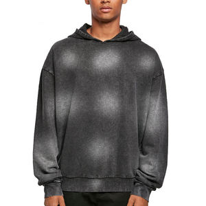 Sudadera con capucha de algodón 100% Vintage para hombre Sunfaded Washed Oversized Fit Heavyweight French Terry Serigrafía en relieve 3D Patrón Tamaño - Product Image 1