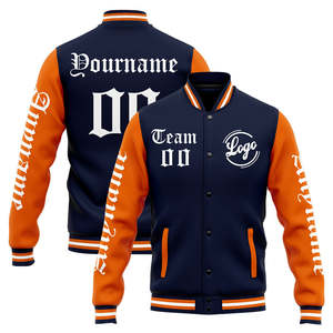 Personalizado Varsity Chaquetas Casual Stand XL Transpirable Poliéster Niños Manga de cuero College Chaqueta de béisbol para los hombres - Product Image 1