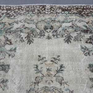 Rug, 5.9x10 ft Turkish Rug, <b>Brown</b> Floral Rug <b>Wool</b> - Product Image 5