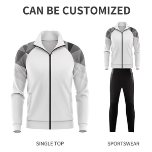 Venta al por mayor de chándal de manga larga con logotipo personalizado para fútbol con cremallera ropa deportiva chándal traje de hombre ropa de entrenamiento para correr - Product Image 2
