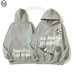 OEM Sweat-shirt à capuche épais en coton molletonné personnalisé 3D surdimensionné avec impression de cornes Sweat-shirt d'hiver pour hommes - Product Image 3