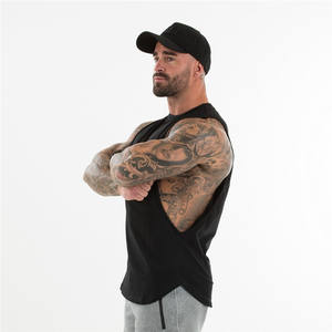 <b>Mens</b> Tank Top Wholesale Custom Logo Cotton <b>Gym</b> <b>Vest</b> Fitness Bodybuilding Undershirt Training Singlet - Product Image 2