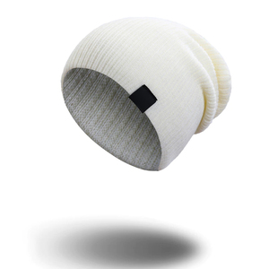 Solid Color Acrylic Fiber Warm Winter <b>Beanie</b> With Custom logo Knit Hat Warm Winter <b>Beanies</b> for <b>Women</b> Men Unisex Knitted Winter - Product Image 1