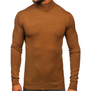 Suéter de Cuello Alto para Hombre, de Punto, Forrado, de Manga Larga, Cálido para Otoño, Anti-Pilling, Ajuste Regular, Poliéster Liso, al por Mayor - Product Image 1