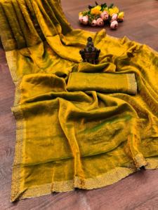 Chifón Fendy de uso ocasional con Sari de diamante para mujer, fabricante y proveedor de moda de la India al precio más bajo - Product Image 2