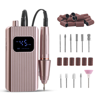 Lime à ongles électrique portable haute vitesse 45000 tr/min, perceuse à ongles rechargeable pour le retrait du gel acrylique et le polissage